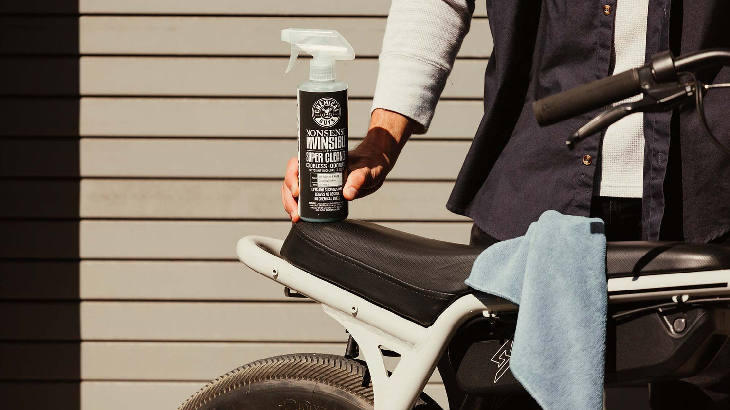 Chemical Guys Cleaner on Super73 ebike seat
