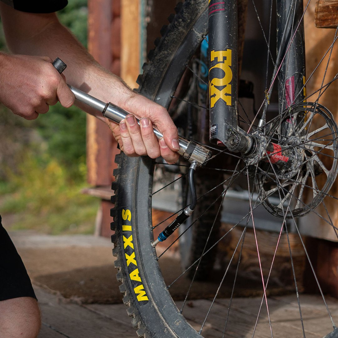 Crankbrothers Gem Hand Pump on bike