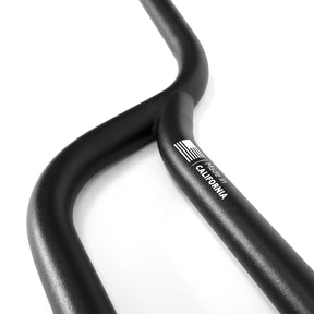 Close up of the handle bar label showing made in california