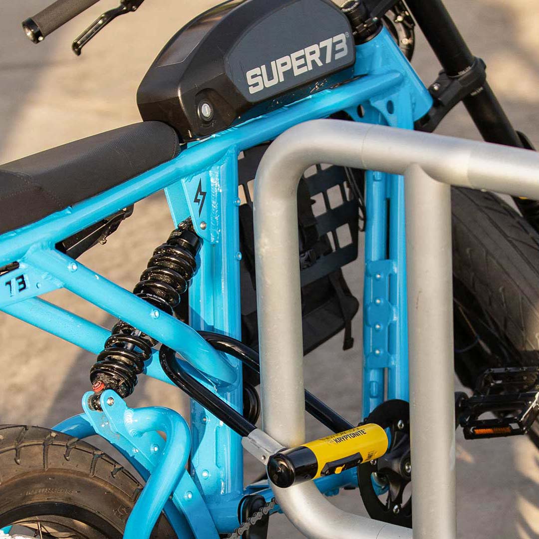 Lifestyle image of Kryptonite U Lock on bike