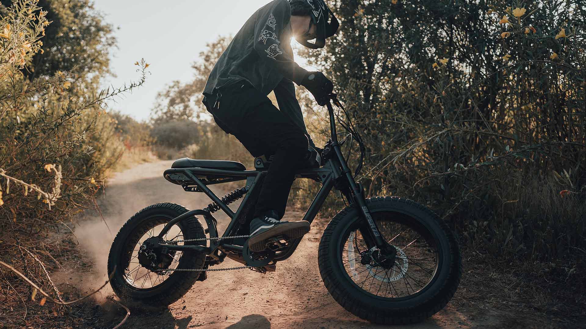 Cool SUPER73 trick on a trail.