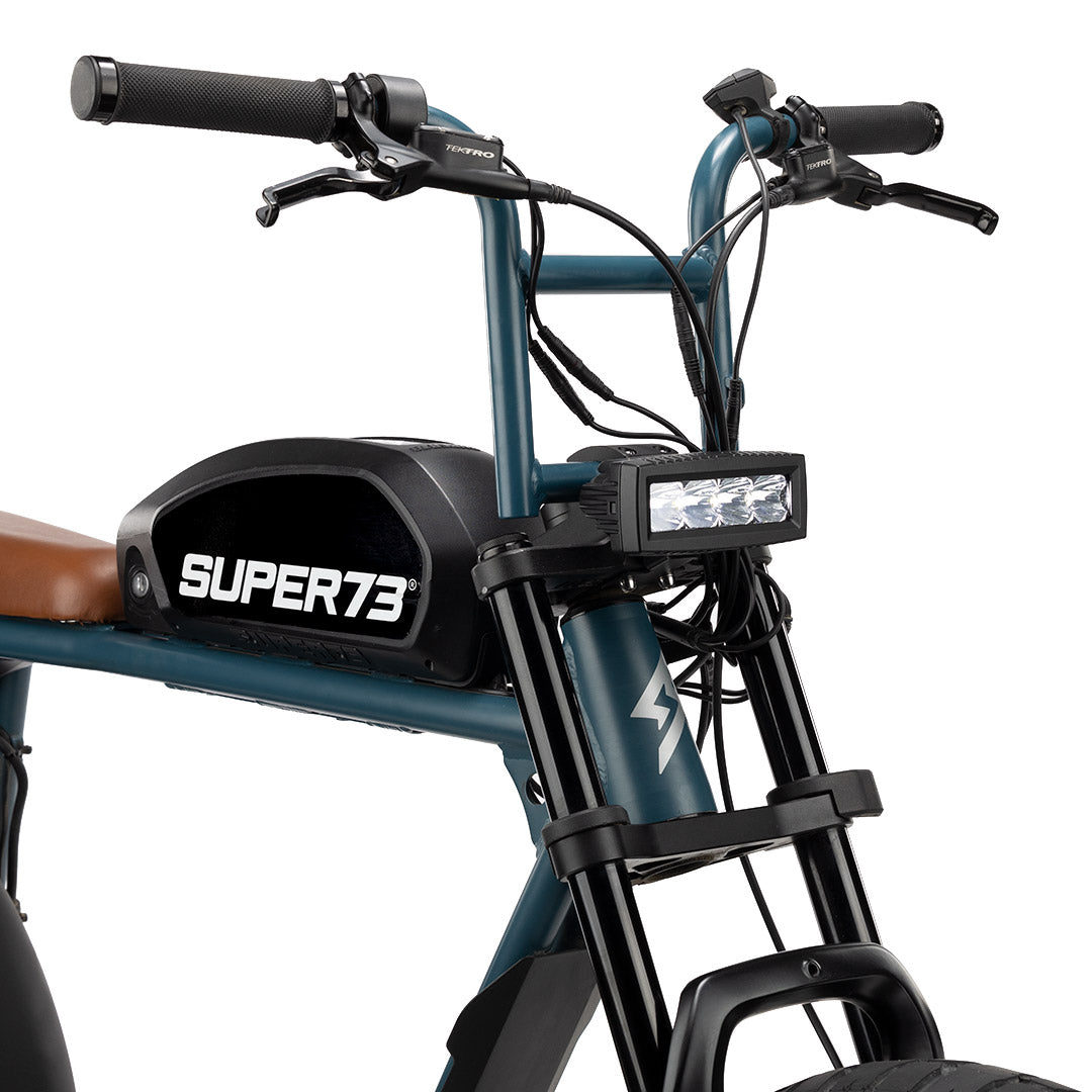 View of Super73 OG Light Bar on bike.
