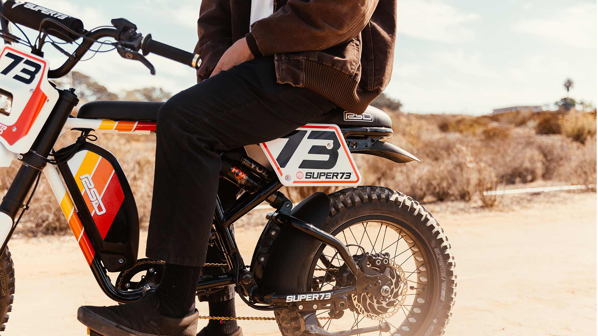 Super73 RSD ebike rider hanging out on his bike
