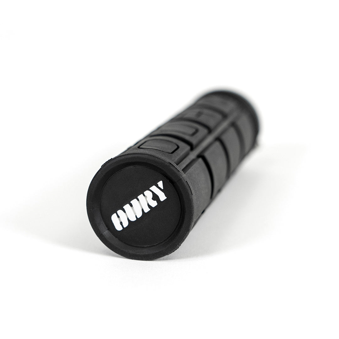 Side view of SUPER73 x Oury Single-Sided Locked-On V2 Grip on white background.