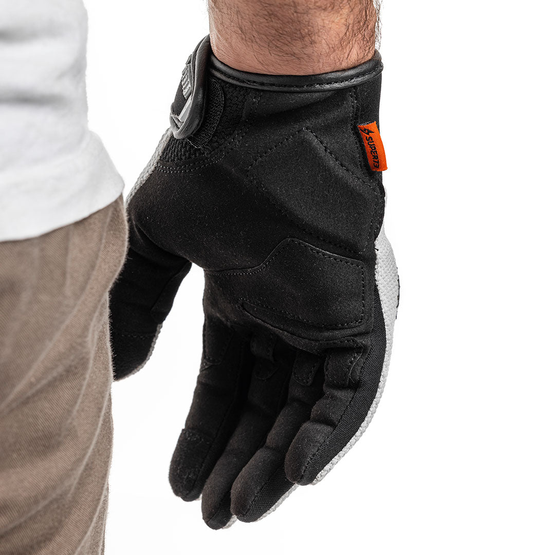 chalk white glove on white background view 2