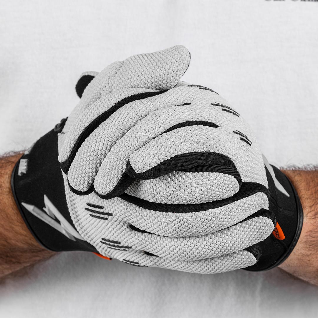 Chalk white glove on white background view 3