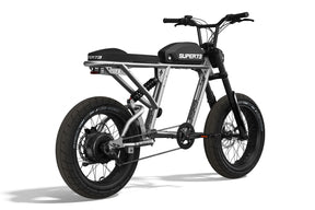 Back angle view of RBrooklyn: Metallic Aluminum, Super73 ebike