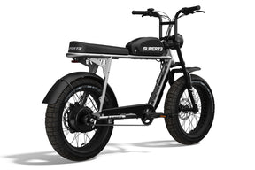 Rear view of S2: Metallic Aluminum, Super73 ebike 