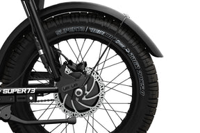 Closeup view of S2: Obsidian ebike rear fender and BDGR tires