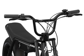 Closeup View of Z Miami: Obsidian Black, Super73 ebike handlebars