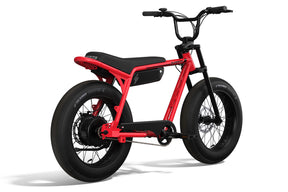 Rear 3/4 of Z Miami: Sriracha Red, Super73 ebike