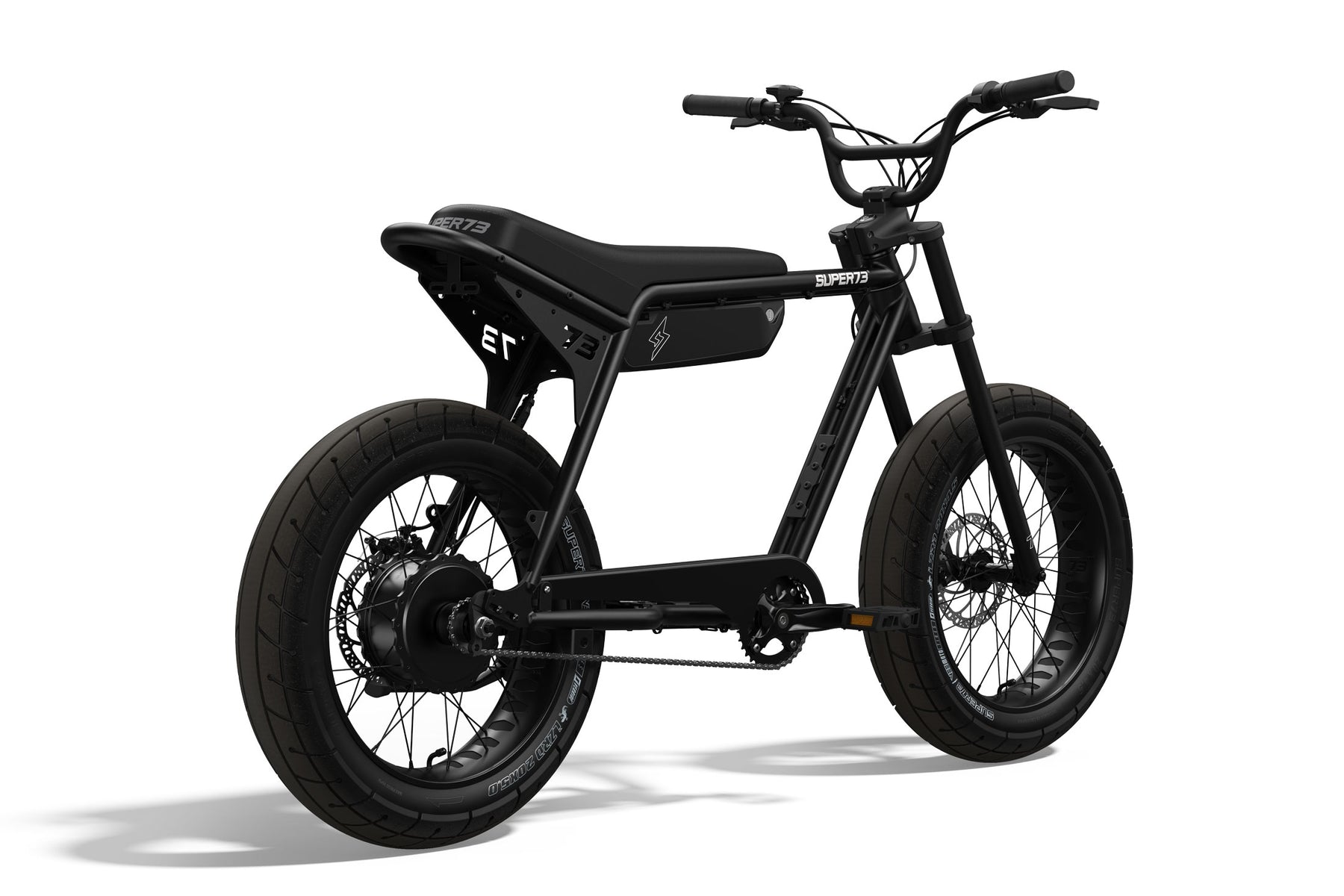 Rear 3/4 View of ZX: Obsidian, Super73 ebike